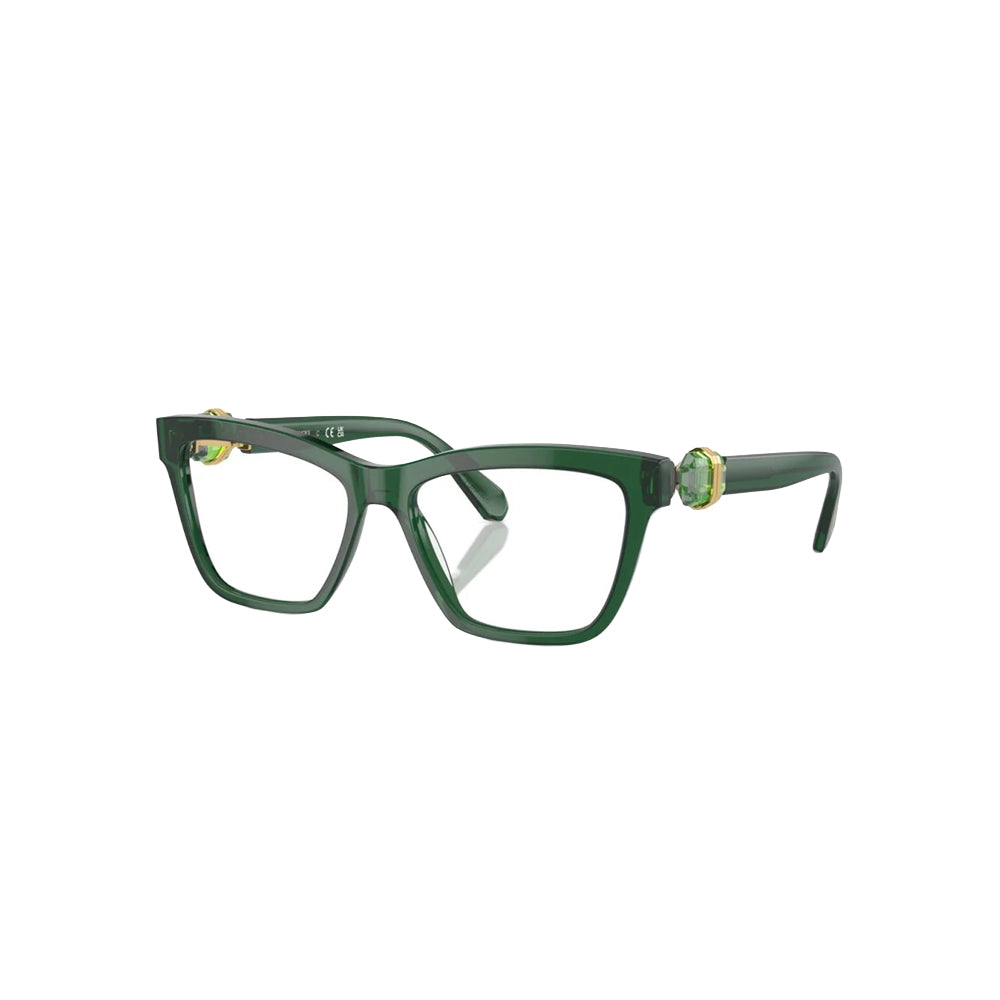 Swarovski SK2021 glasses in green, 45° view