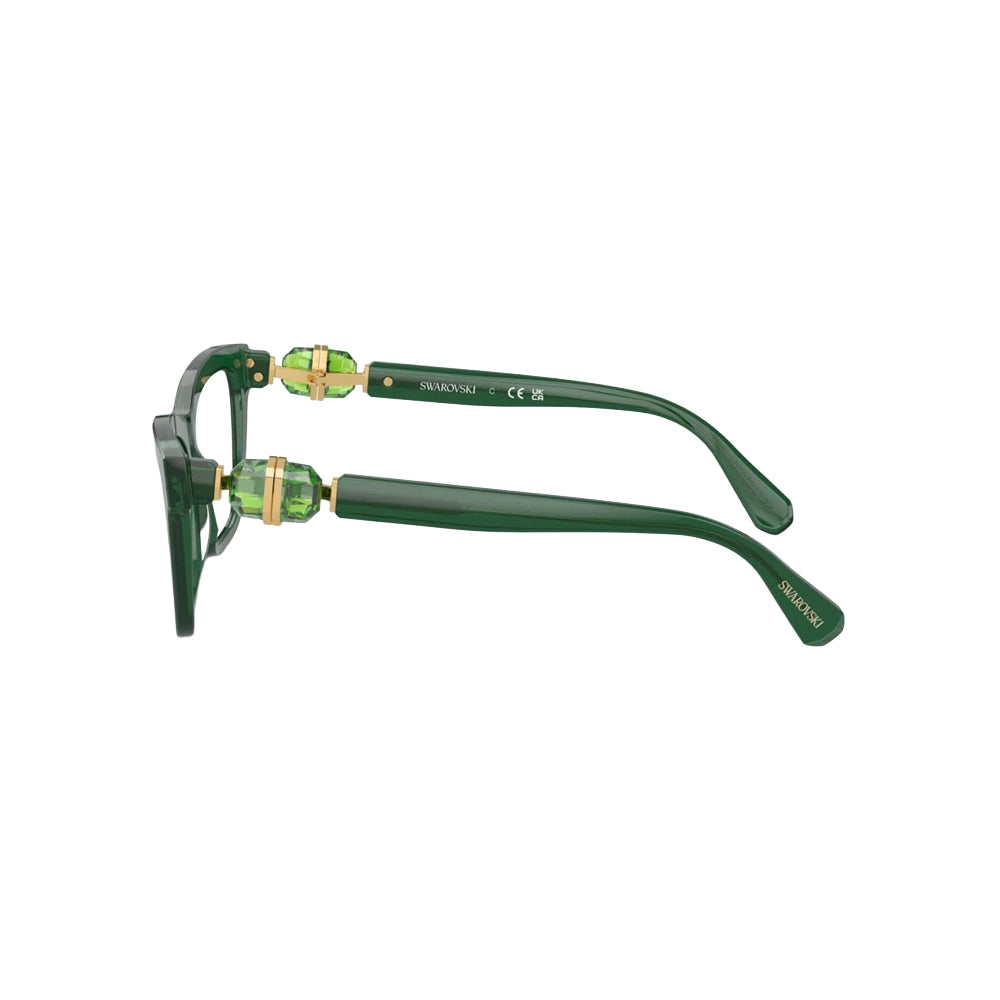 Swarovski SK2021 glasses in green, side view
