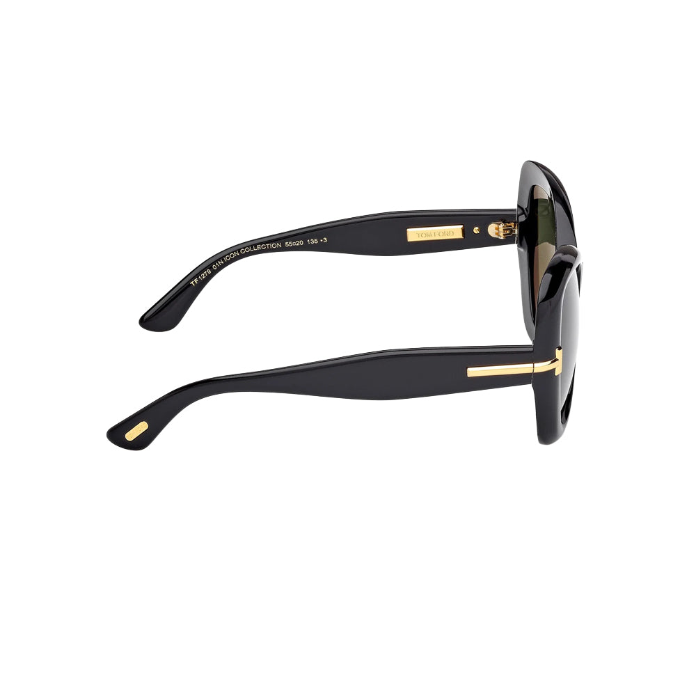 Tom Ford FT 1279 sunglasses in black, side view