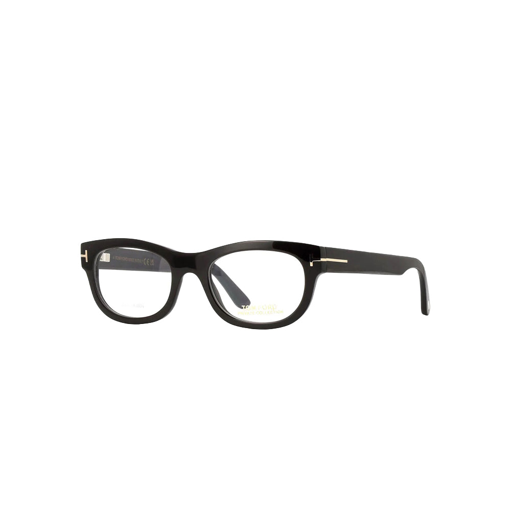 Tom Ford FT 5957 glasses in black, 45° view