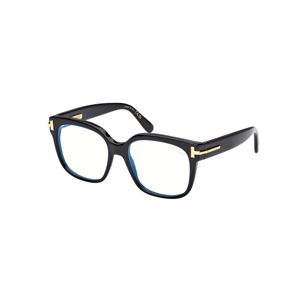 Tom Ford FT 6030-B glasses in black, 45° view