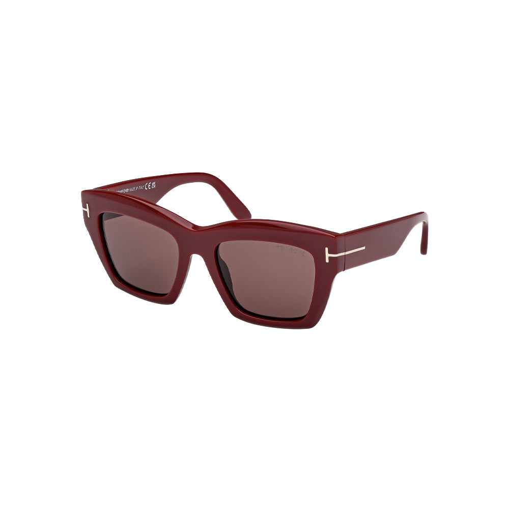Tom Ford LUNA TF1191 glasses in red, 45° view