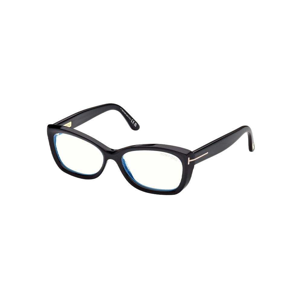 Tom Ford TF6046-B glasses in black, 45° view