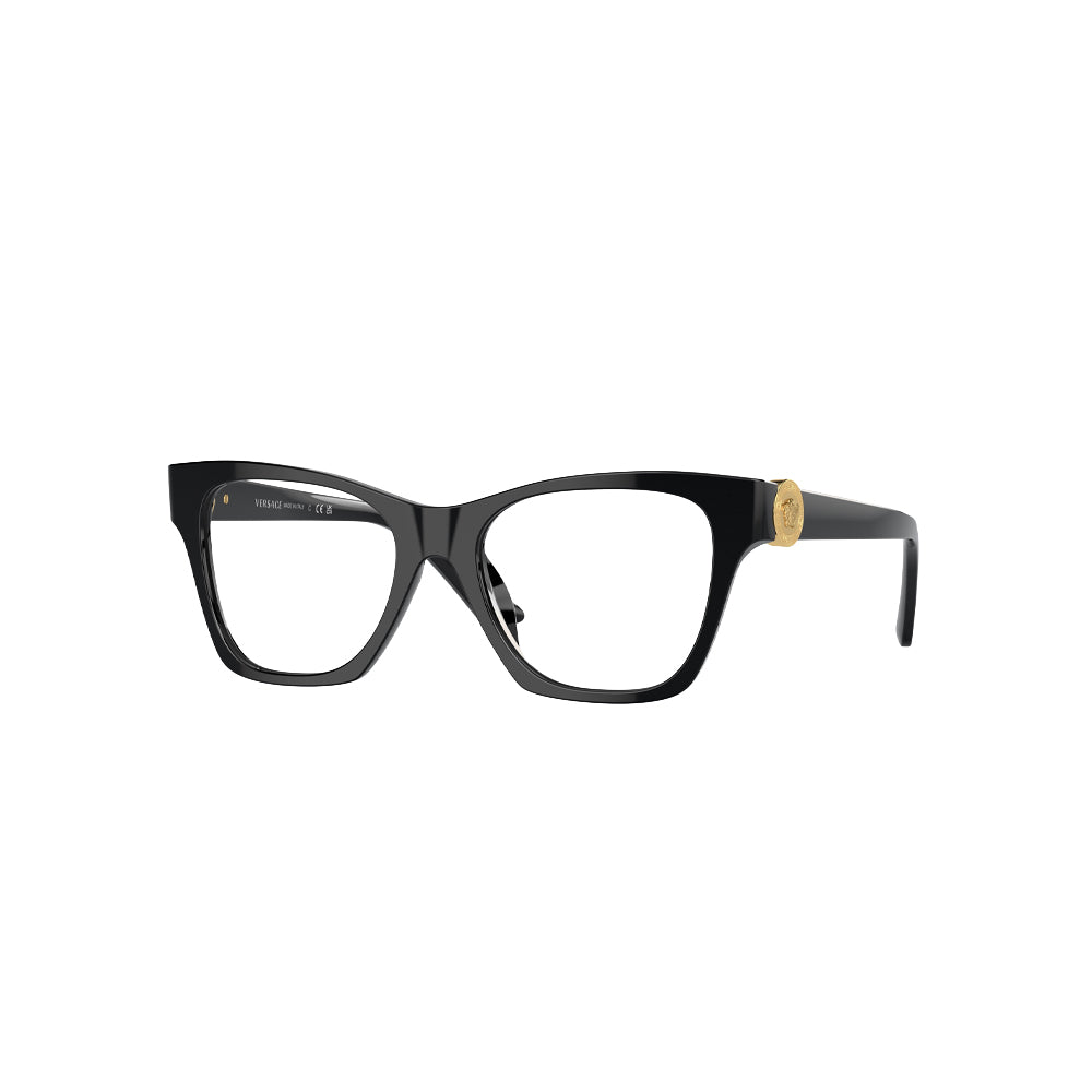 Versace 3341-U glasses in black, 45° view