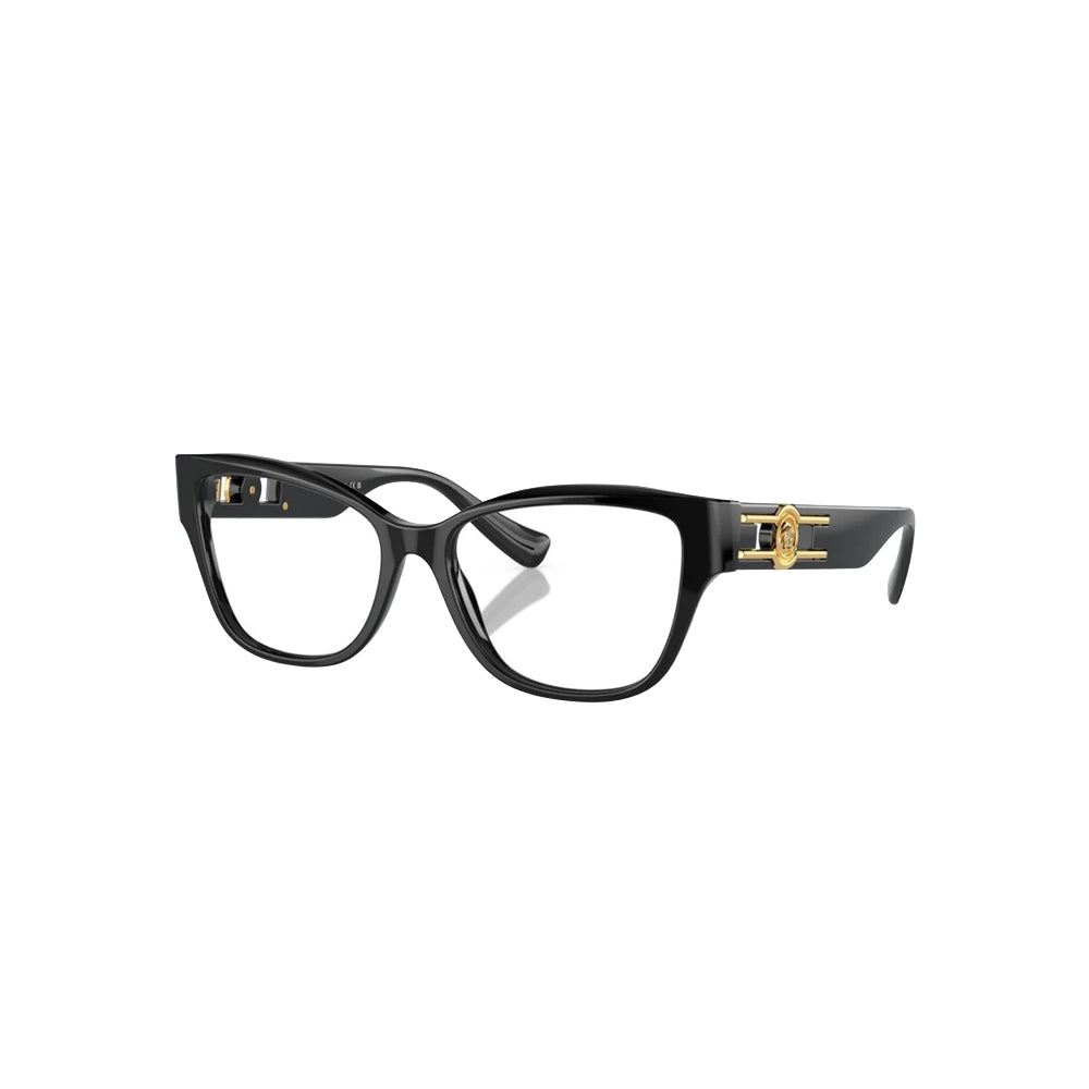 Versace 3347 glasses in black, 45° view