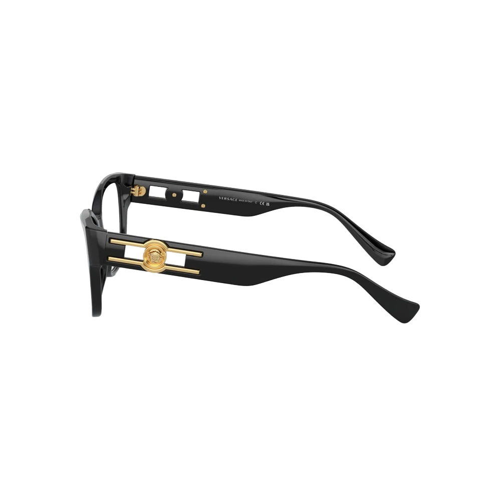 Versace 3347 glasses in black, side view