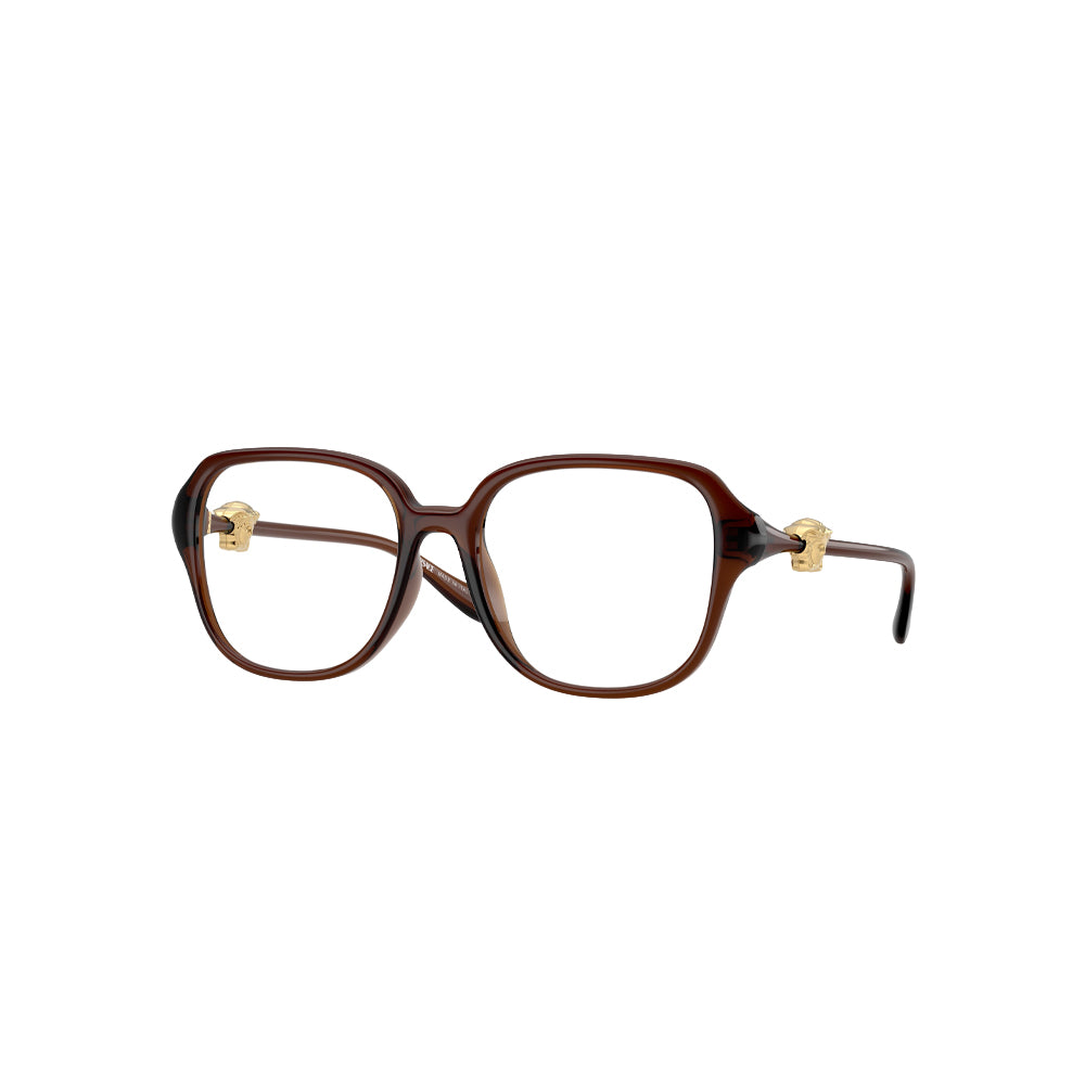 Versace 3386-D glasses in brown, 45° view